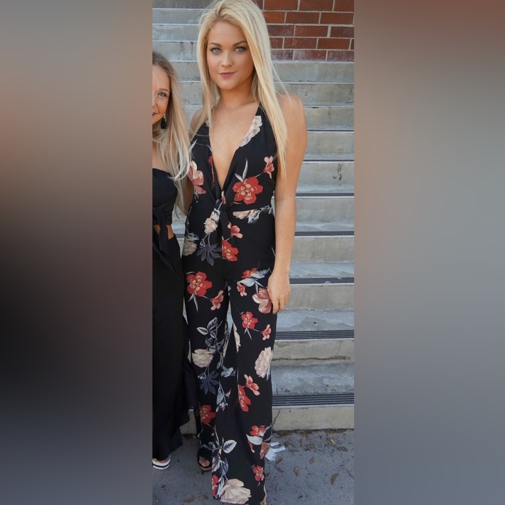 Black Floral Jumpsuit
